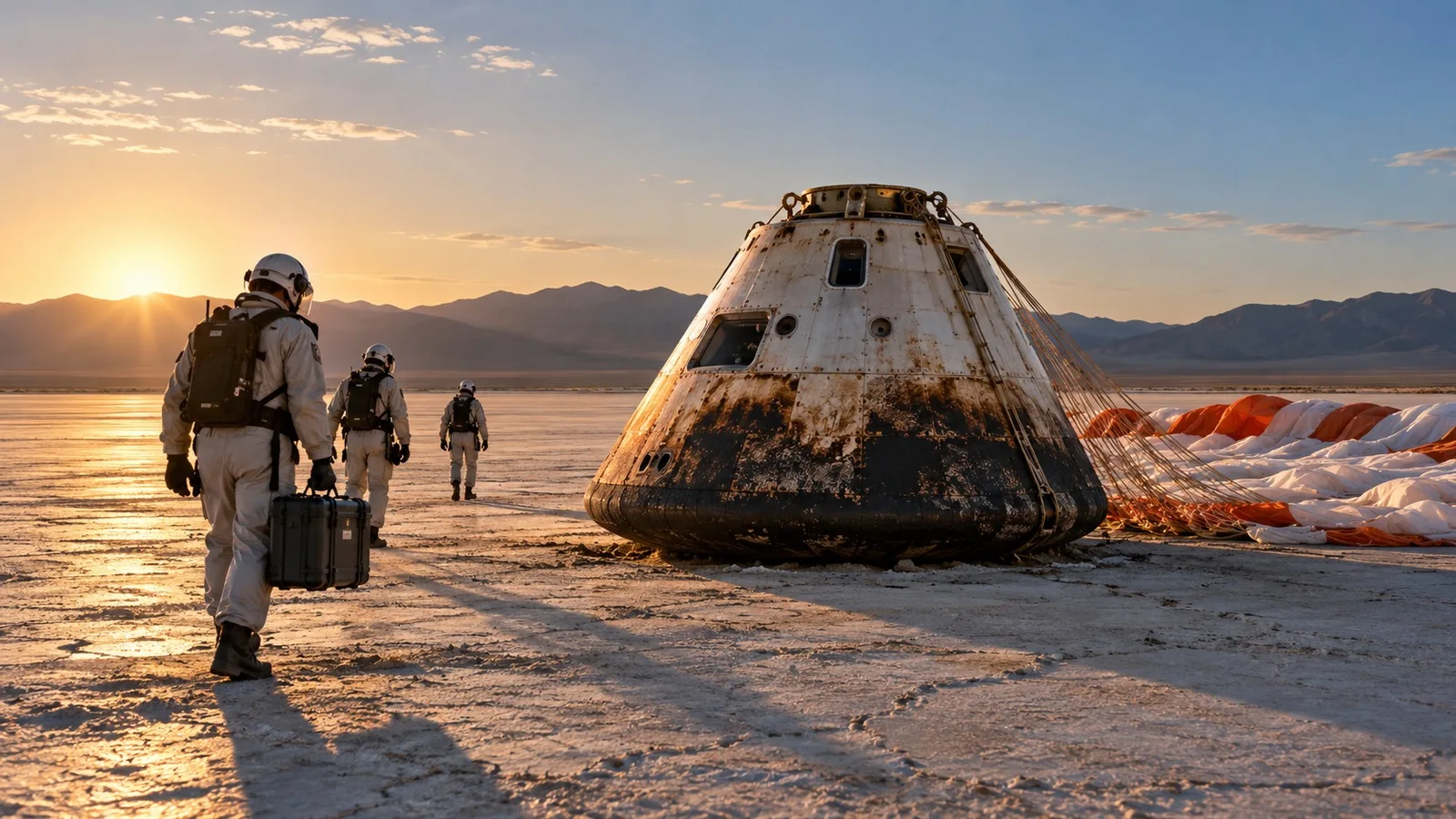 In-space manufacturing & return — concept visualization